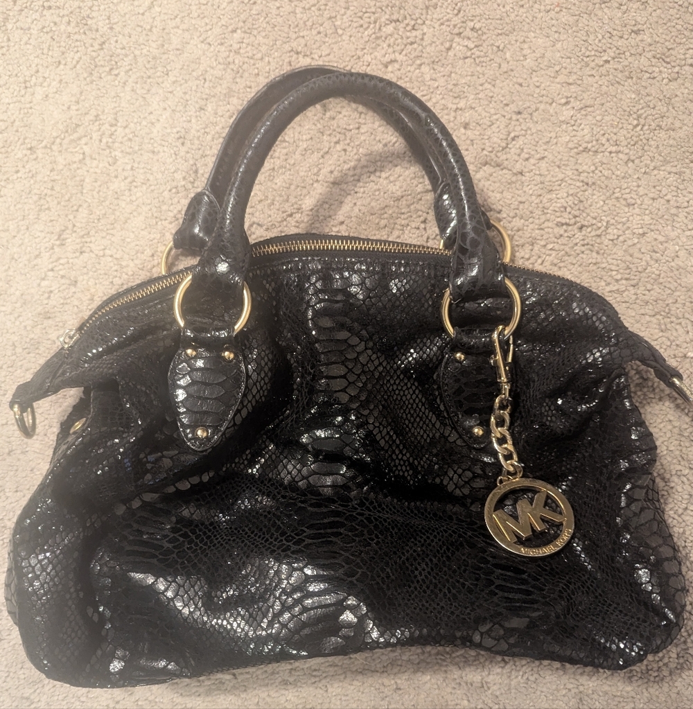 VINTAGE Michael Kors Black Textured Satchel